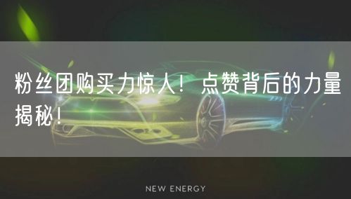 粉丝团购买力惊人!点赞背后的力量揭秘!