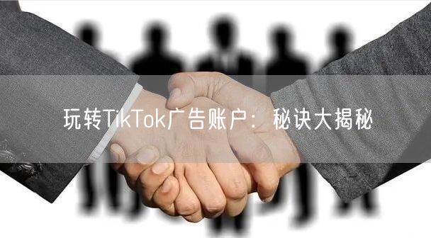 玩转TikTok广告账户:秘诀大揭秘