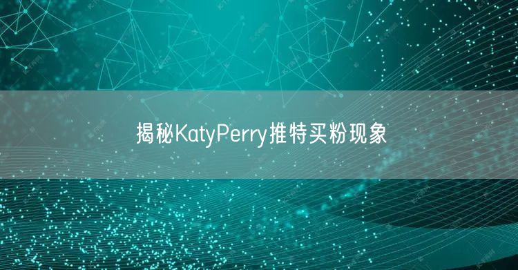 揭秘KatyPerry推特买粉现象