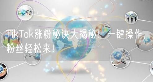 TikTok涨粉秘诀大揭秘!一键操作,粉丝轻松来!