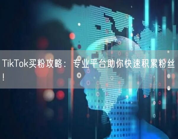 TikTok买粉攻略:专业平台助你快速积累粉丝!