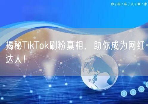 揭秘TikTok刷粉真相，助你成为网红达人！