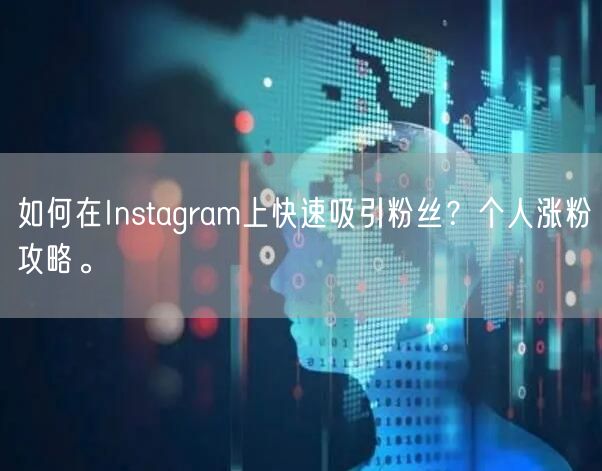 如何在Instagram上快速吸引粉丝?个人涨粉攻略。