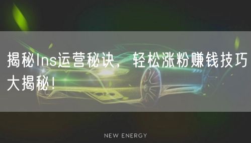 揭秘Ins运营秘诀，轻松涨粉赚钱技巧大揭秘！