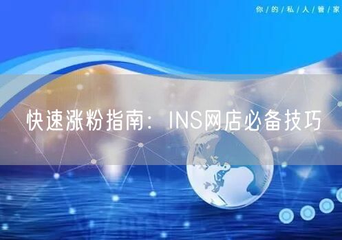 快速涨粉指南：INS网店必备技巧