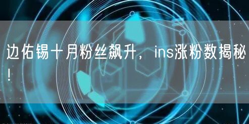 边佑锡十月粉丝飙升，ins涨粉数揭秘！