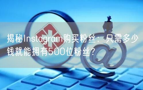 揭秘Instagram购买粉丝:只需多少钱就能拥有500位粉丝?