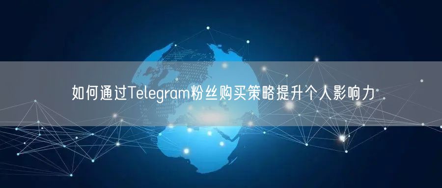 如何通过Telegram粉丝购买策略提升个人影响力