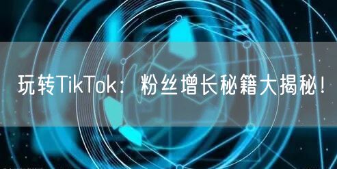 玩转TikTok:粉丝增长秘籍大揭秘!