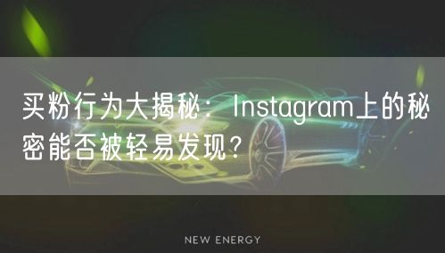 买粉行为大揭秘:Instagram上的秘密能否被轻易发现?