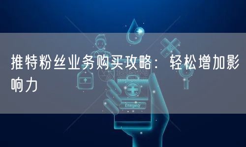 推特粉丝业务购买攻略：轻松增加影响力