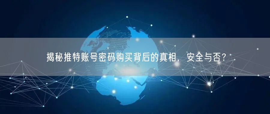 揭秘推特账号密码购买背后的真相，安全与否？