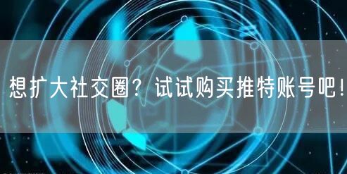 想扩大社交圈?试试购买推特账号吧!
