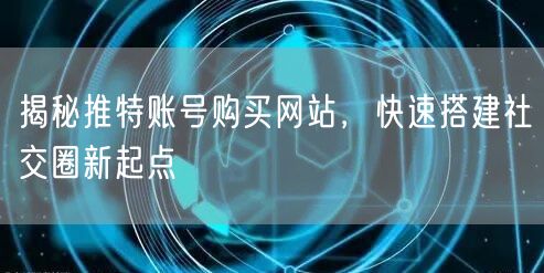 揭秘推特账号购买网站,快速搭建社交圈新起点