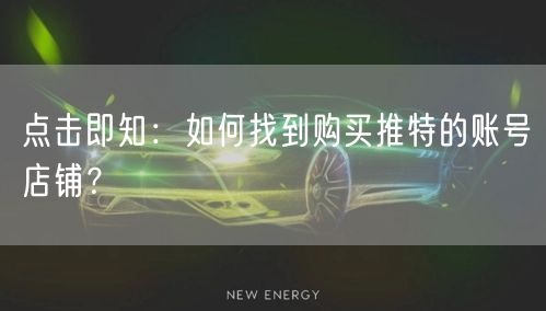 点击即知:如何找到购买推特的账号店铺?