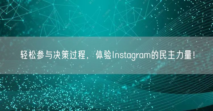轻松参与决策过程，体验Instagram的民主力量！