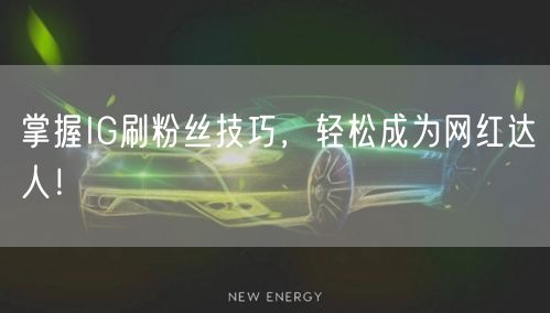 掌握IG刷粉丝技巧，轻松成为网红达人！