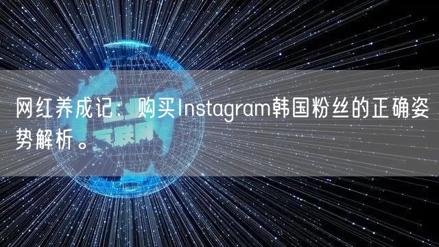 网红养成记：购买Instagram韩国粉丝的正确姿势解析。