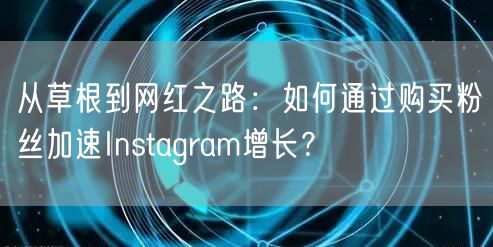 从草根到网红之路：如何通过购买粉丝加速Instagram增长？