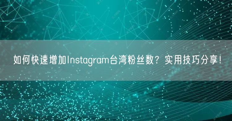 如何快速增加Instagram台湾粉丝数?实用技巧分享!