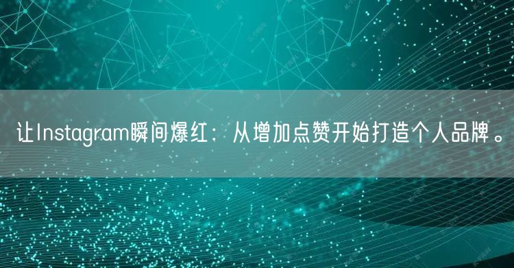 让Instagram瞬间爆红：从增加点赞开始打造个人品牌。