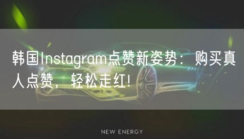 韩国Instagram点赞新姿势：购买真人点赞，轻松走红!