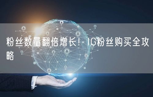 粉丝数量翻倍增长！IG粉丝购买全攻略
