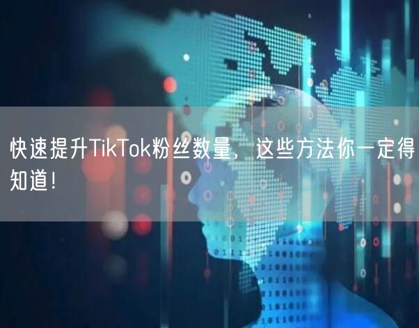 快速提升TikTok粉丝数量，这些方法你一定得知道！
