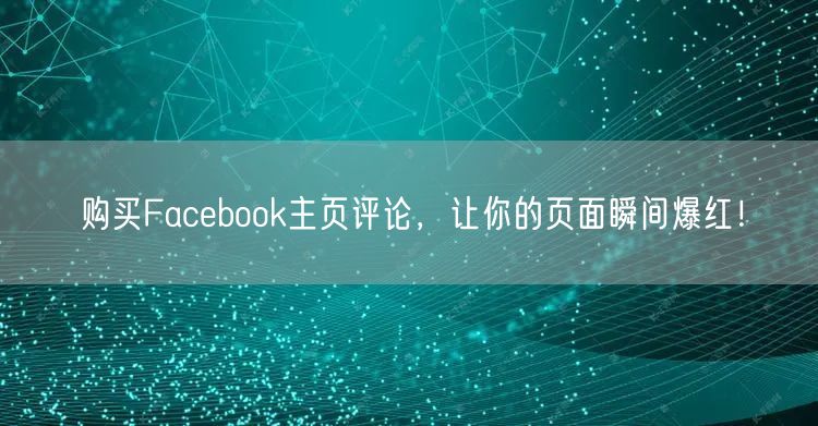 购买Facebook主页评论，让你的页面瞬间爆红！