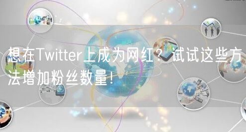 想在Twitter上成为网红？试试这些方法增加粉丝数量！