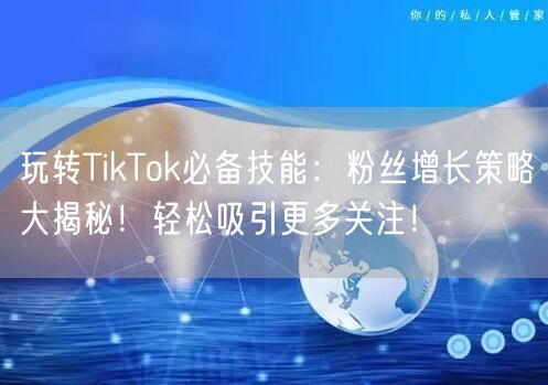 玩转TikTok必备技能：粉丝增长策略大揭秘！轻松吸引更多关注！