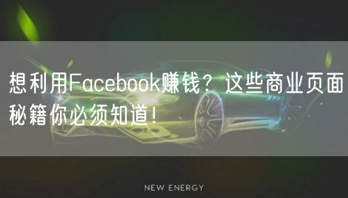 想利用Facebook赚钱？这些商业页面秘籍你必须知道！