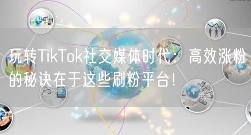 玩转TikTok社交媒体时代：高效涨粉的秘诀在于这些刷粉平台！