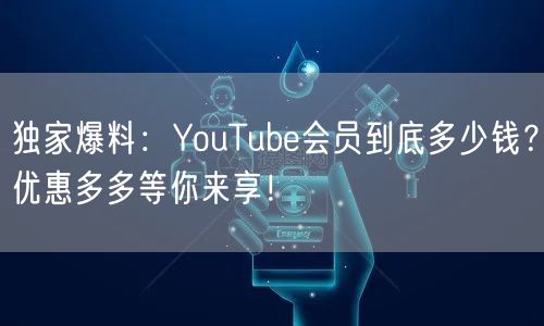 独家爆料：YouTube会员到底多少钱？优惠多多等你来享！