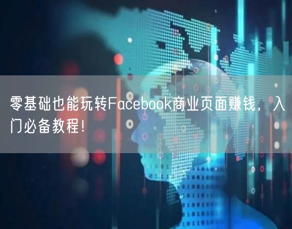 零基础也能玩转Facebook商业页面赚钱，入门必备教程！