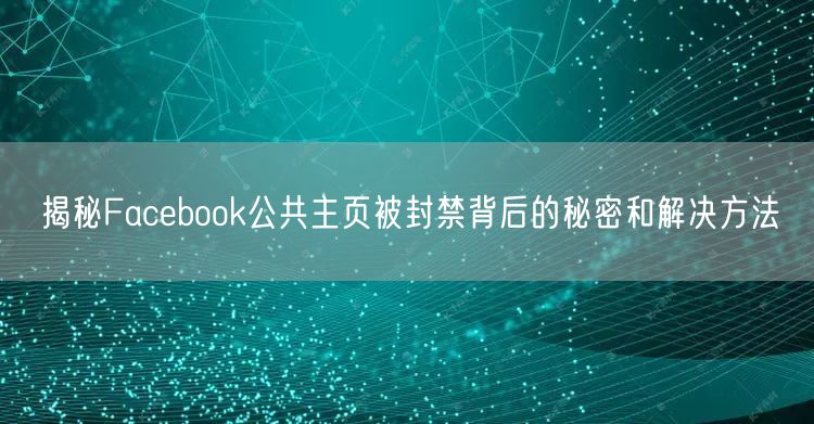 揭秘Facebook公共主页被封禁背后的秘密和解决方法